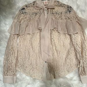 Vici Collection, Cream, Lace Top, Size Medium